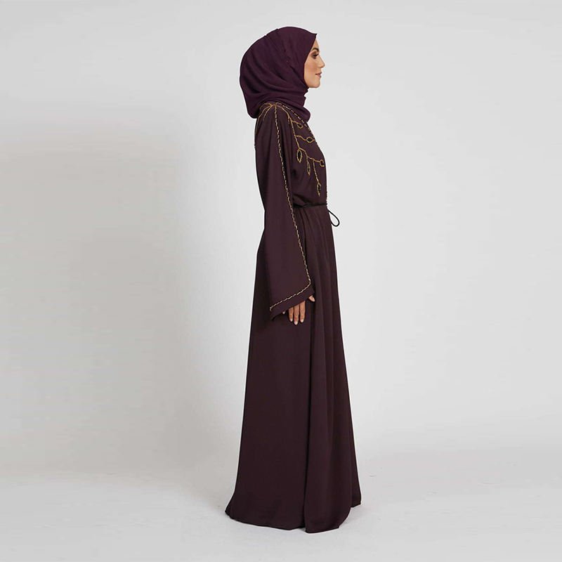 Abaya Dubaï Perlée de Luxe – Vêtement Femme Musulman – Grossiste Turquie – Image 4