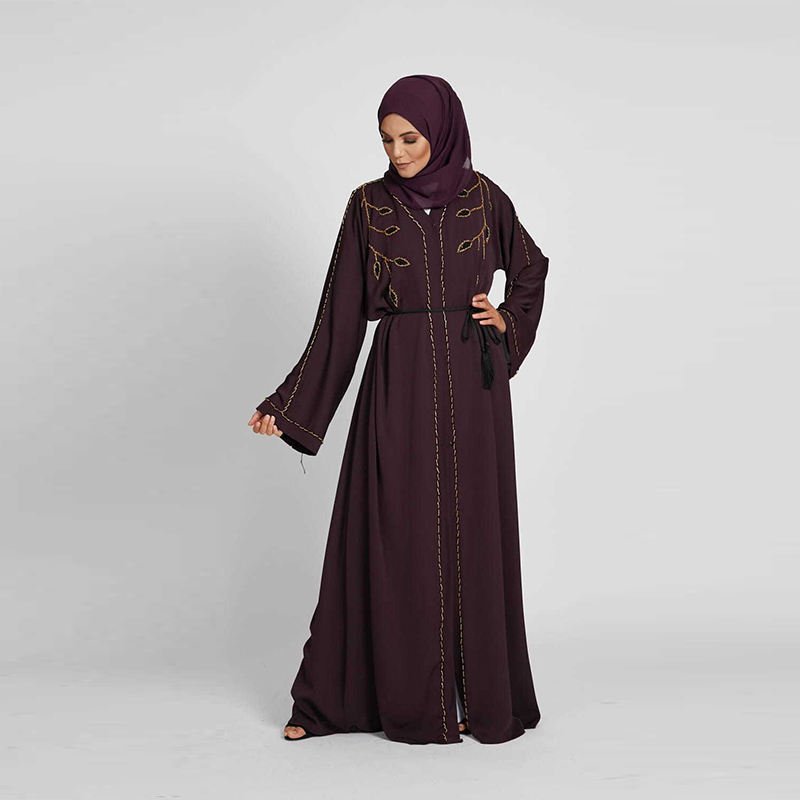 Abaya Dubaï Perlée de Luxe – Vêtement Femme Musulman – Grossiste Turquie – Image 3
