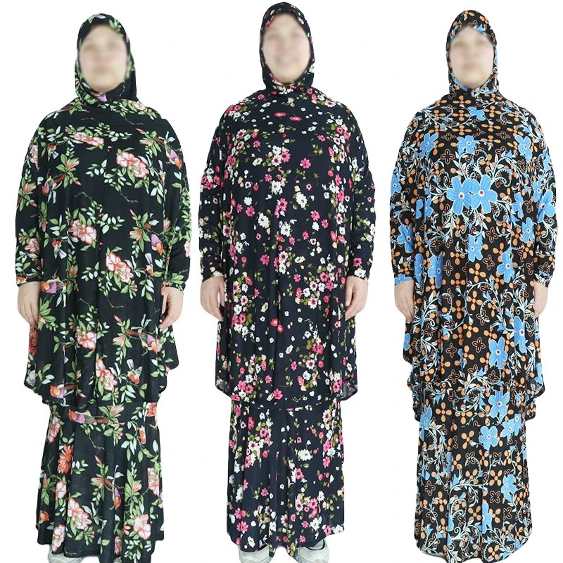 Abaya Fleurie Traditionnelle – Robe Islamique Imprimée 3XL – Grossiste Turquie