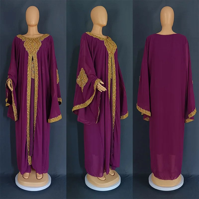 Abaya-purple-Traditionnelle-Ethnique, Robe Longue Élégante de Luxe pour Femme Musulmane-grossiste-turquie
