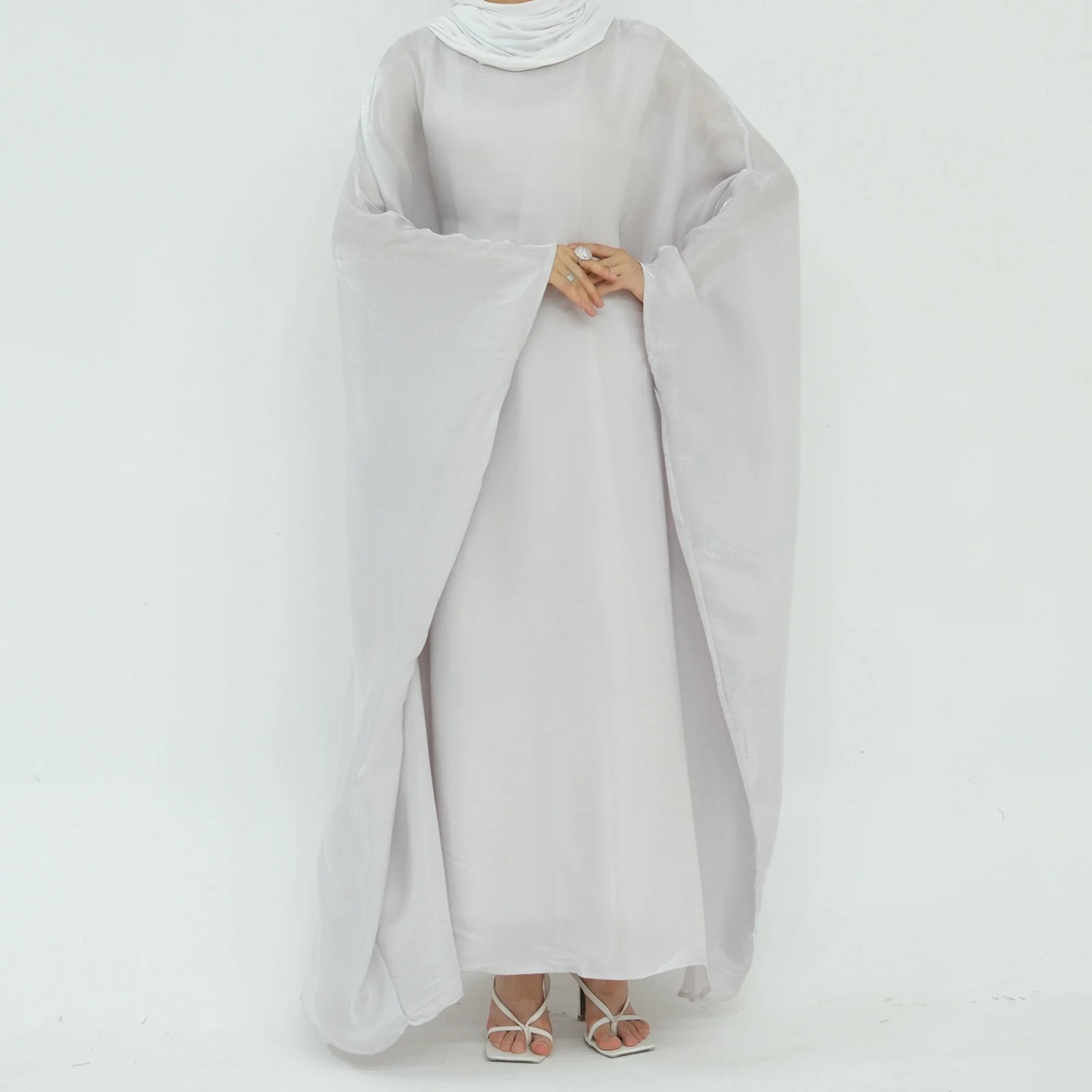 Abaya-Soie-de-Polyester-Brillant-Direct-Fabricant-couleur-gray-Turquie